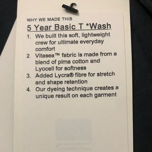 lululemon athletica Shirts - Lululemon 5 Year Basic T * Wash lululemon athletica Shirts - Lululemon 5 Year Basic T * Wash